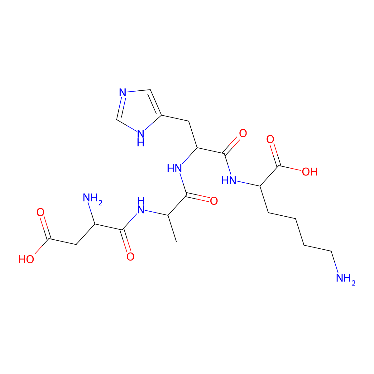 H-Asp-ala-his-lys-OH molecular structure, CAS 111543-77-2
