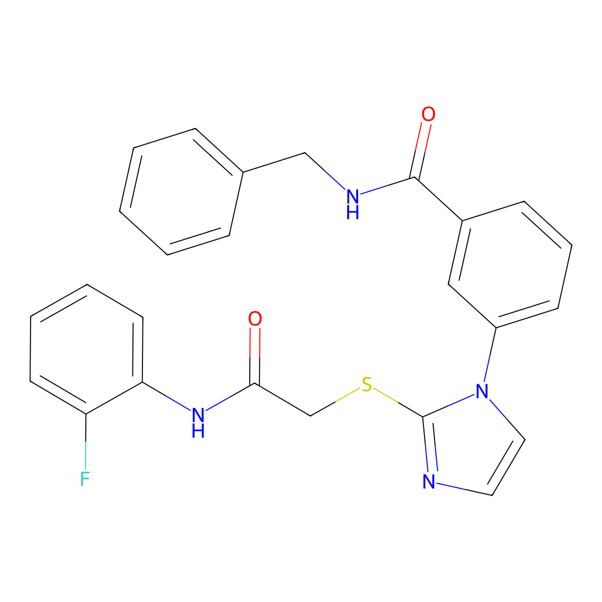 N-benzyl-3-[2-({[(2-fluorophenyl)carbamoyl]methyl}sulfanyl)-1H-imidazol-1-yl]benzamide molecular structure, CAS 1115439-66-1