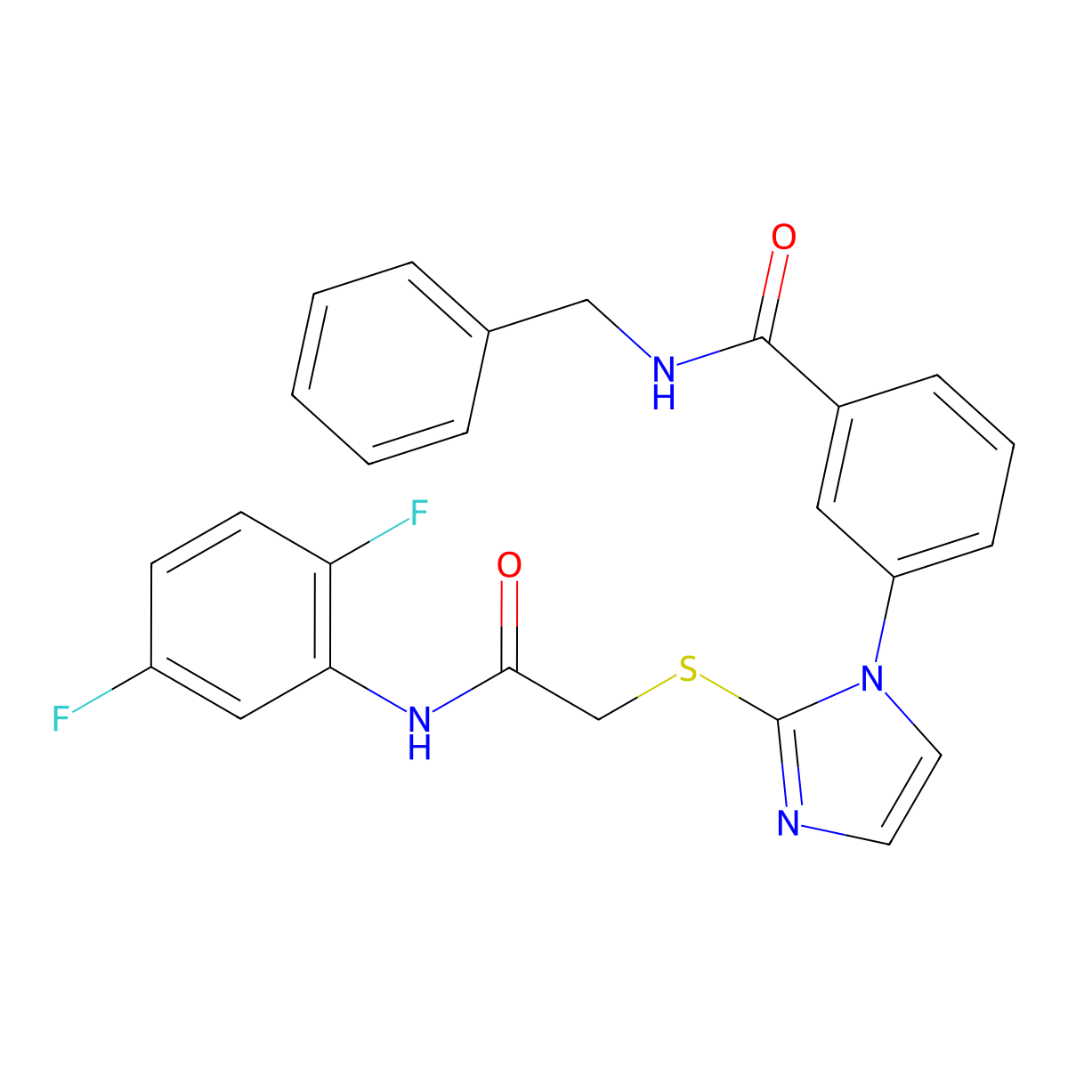 N-benzyl-3-[2-({[(2,5-difluorophenyl)carbamoyl]methyl}sulfanyl)-1H-imidazol-1-yl]benzamide molecular structure, CAS 1115439-82-1