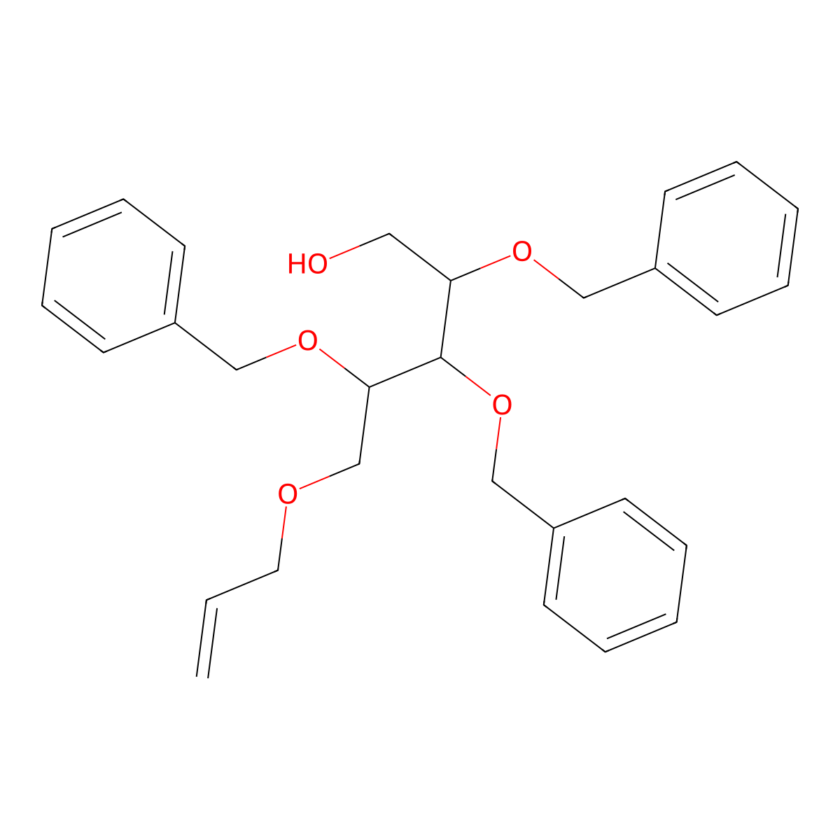 (2S,3S,4R)-5-(Allyloxy)-2,3,4-tris(benzyloxy)pentan-1-ol molecular structure, CAS 111549-97-4