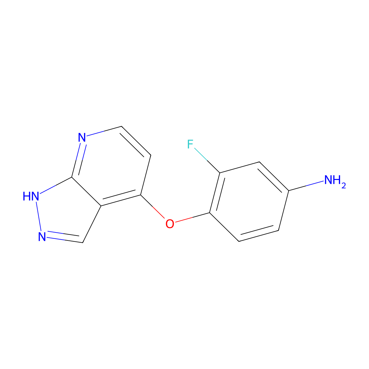 4-((1H-Pyrazolo[3,4-b]pyridin-4-yl)oxy)-3-fluoroaniline molecular structure, CAS 1115490-85-1