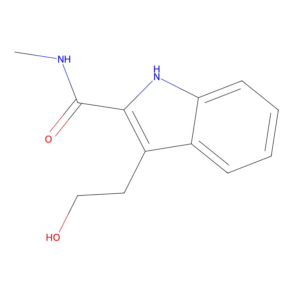 3-(2-Hydroxyethyl)-N-methyl-1H-indole-2-carboxamide molecular structure, CAS 111550-69-7