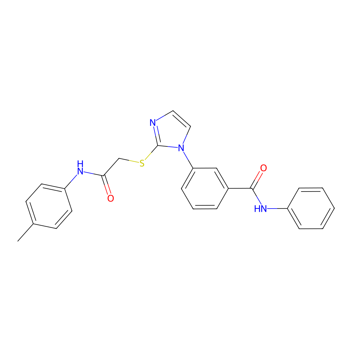 3-[2-({[(4-methylphenyl)carbamoyl]methyl}sulfanyl)-1H-imidazol-1-yl]-N-phenylbenzamide molecular structure, CAS 1115514-36-7
