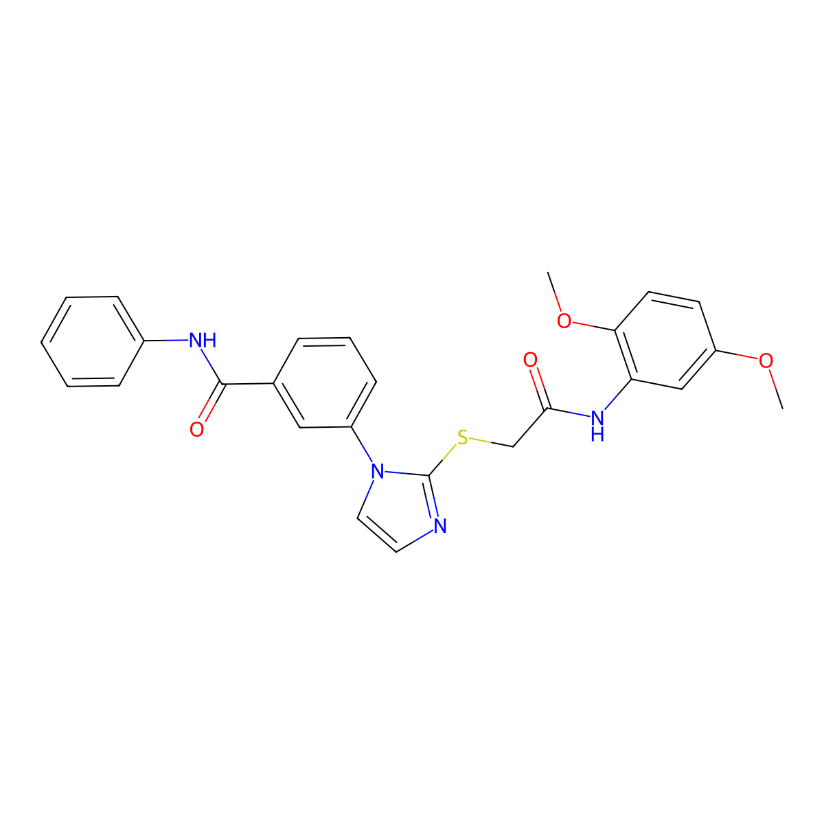 3-(2-((2-((2,5-dimethoxyphenyl)amino)-2-oxoethyl)thio)-1H-imidazol-1-yl)-N-phenylbenzamide molecular structure, CAS 1115514-37-8
