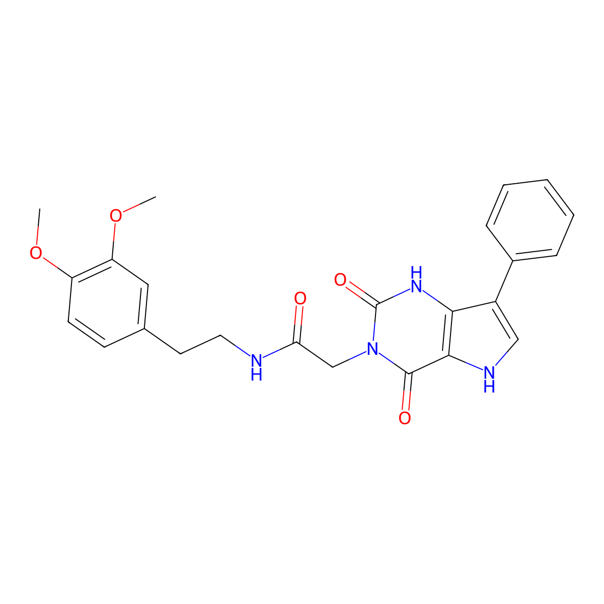 N-(3,4-dimethoxyphenethyl)-2-(2,4-dioxo-7-phenyl-1H-pyrrolo[3,2-d]pyrimidin-3(2H,4H,5H)-yl)acetamide molecular structure, CAS 1115514-54-9