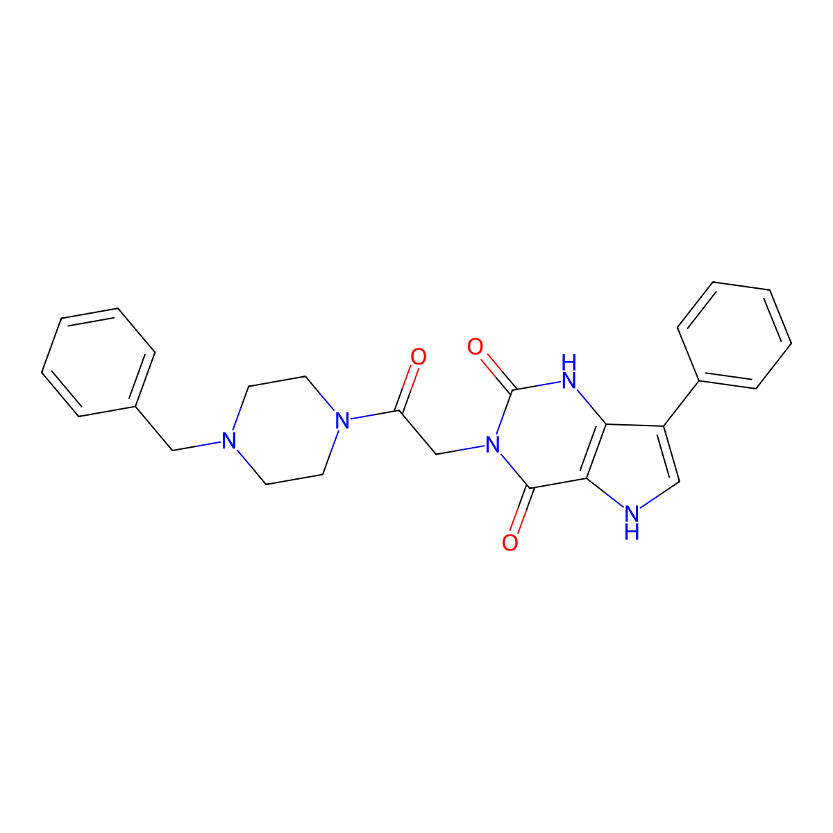 3-(2-(4-benzylpiperazin-1-yl)-2-oxoethyl)-7-phenyl-1H-pyrrolo[3,2-d]pyrimidine-2,4(3H,5H)-dione molecular structure, CAS 1115514-58-3