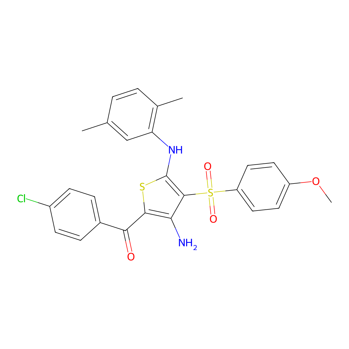 5-(4-chlorobenzoyl)-N2-(2,5-dimethylphenyl)-3-(4-methoxybenzenesulfonyl)thiophene-2,4-diamine molecular structure, CAS 1115520-69-8