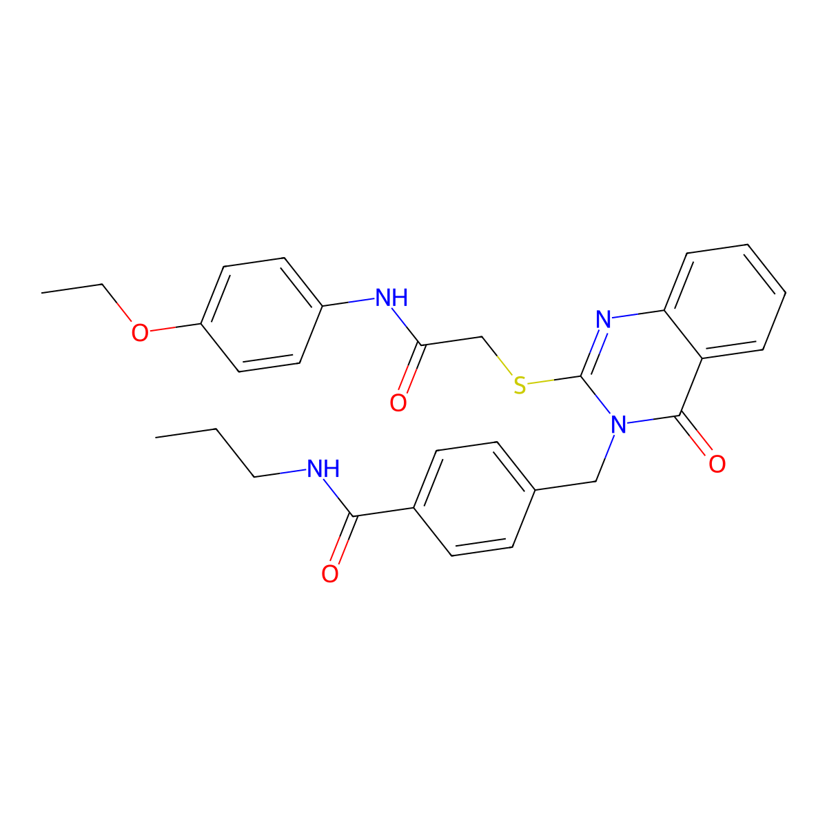 4-{[2-({[(4-ethoxyphenyl)carbamoyl]methyl}sulfanyl)-4-oxo-3,4-dihydroquinazolin-3-yl]methyl}-N-propylbenzamide molecular structure, CAS 1115521-47-5