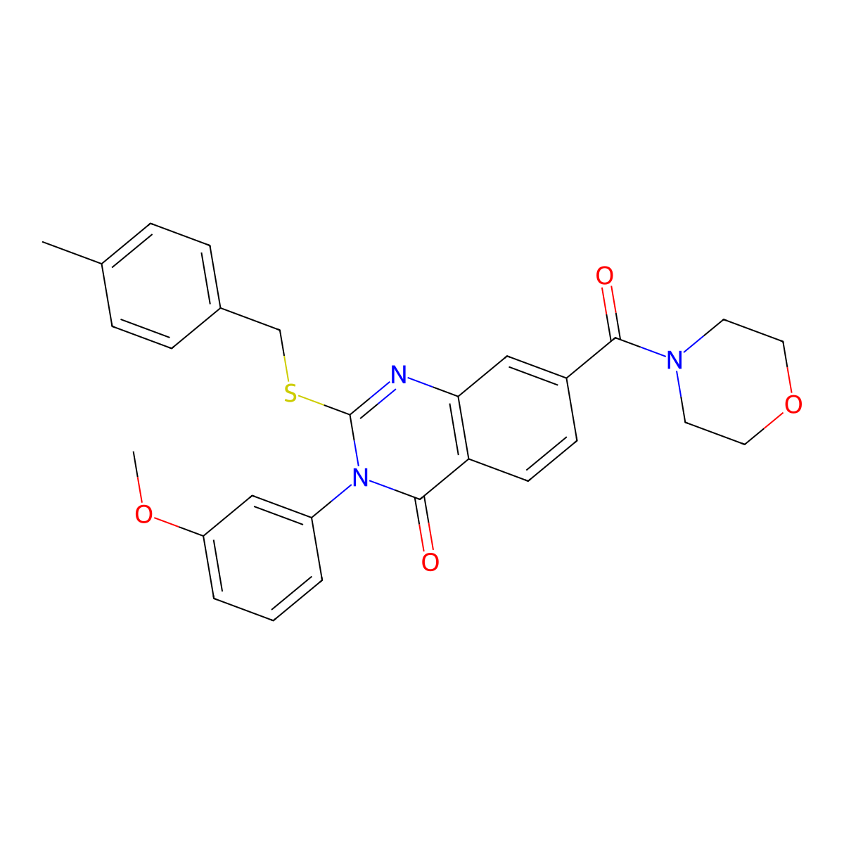 3-(3-methoxyphenyl)-2-((4-methylbenzyl)thio)-7-(morpholine-4-carbonyl)quinazolin-4(3H)-one molecular structure, CAS 1115526-03-8