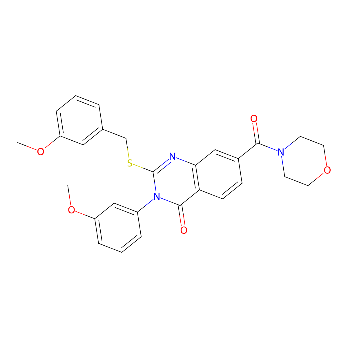 2-((3-methoxybenzyl)thio)-3-(3-methoxyphenyl)-7-(morpholine-4-carbonyl)quinazolin-4(3H)-one molecular structure, CAS 1115526-05-0