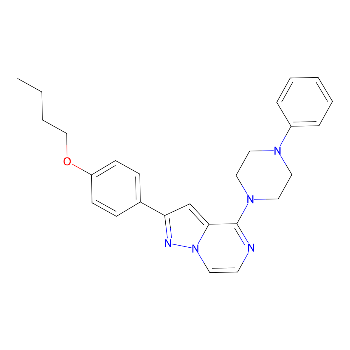 1-[2-(4-Butoxyphenyl)pyrazolo[1,5-a]pyrazin-4-yl]-4-phenylpiperazine molecular structure, CAS 1115530-93-2