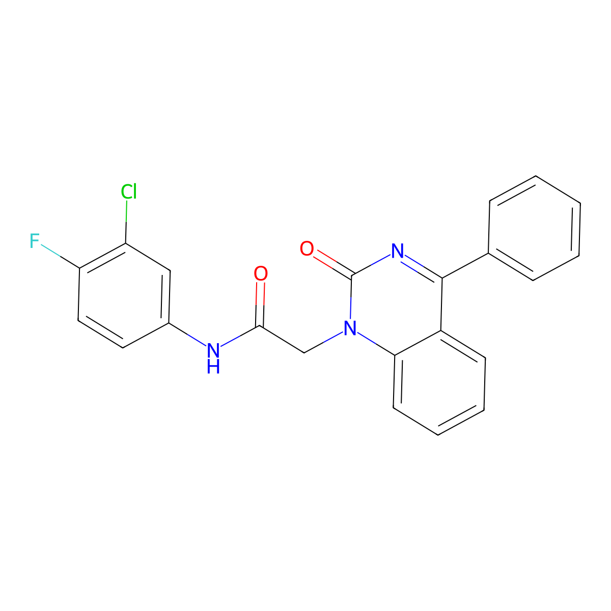 N-(3-chloro-4-fluorophenyl)-2-(2-oxo-4-phenylquinazolin-1(2H)-yl)acetamide molecular structure, CAS 1115531-93-5