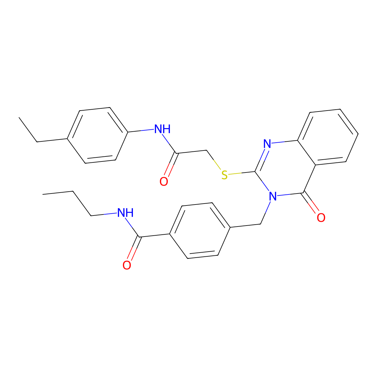 4-{[2-({[(4-ethylphenyl)carbamoyl]methyl}sulfanyl)-4-oxo-3,4-dihydroquinazolin-3-yl]methyl}-N-propylbenzamide molecular structure, CAS 1115549-05-7