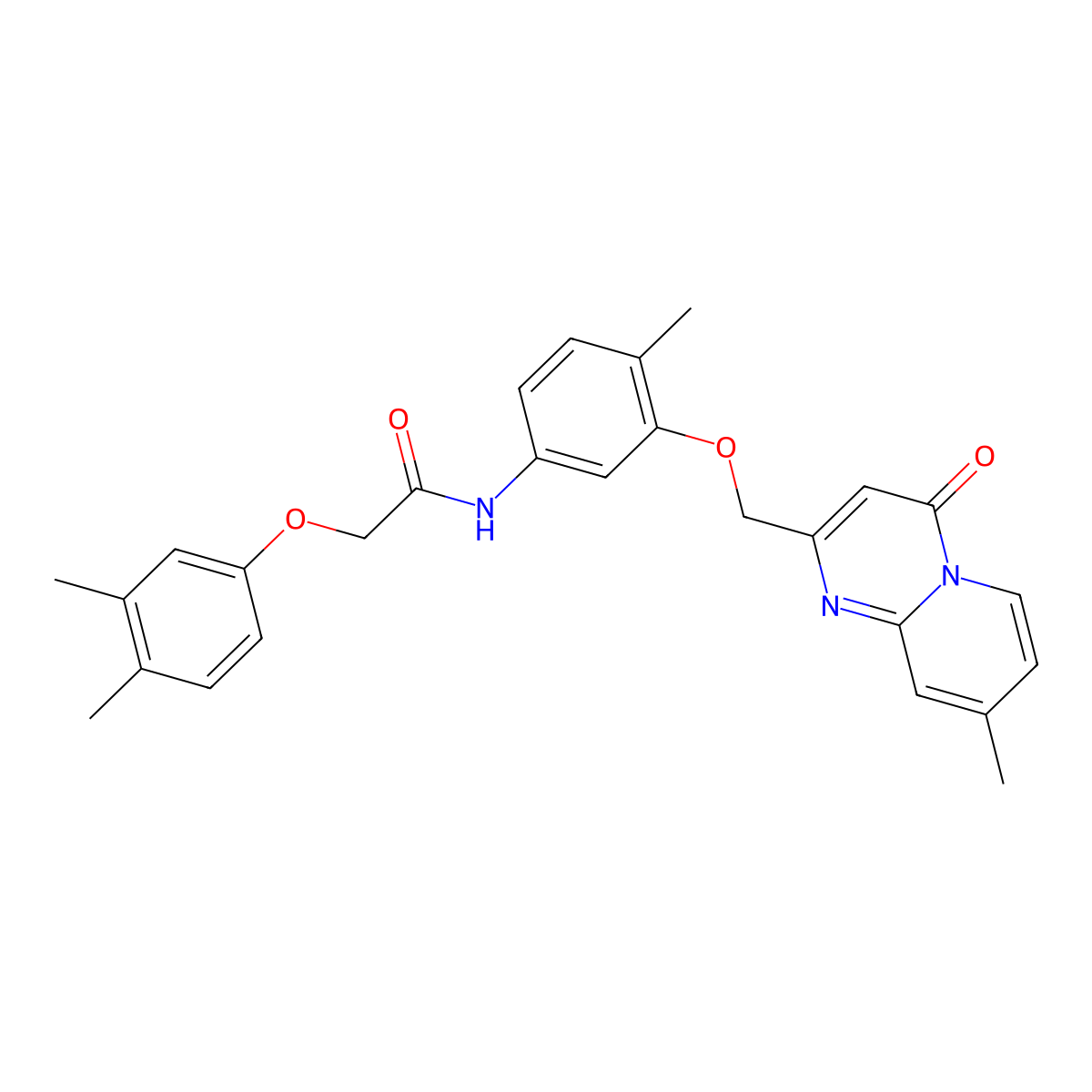 2-(3,4-Dimethylphenoxy)-N-[4-methyl-3-({8-methyl-4-oxo-4H-pyrido[1,2-A]pyrimidin-2-YL}methoxy)phenyl]acetamide molecular structure, CAS 1115557-75-9