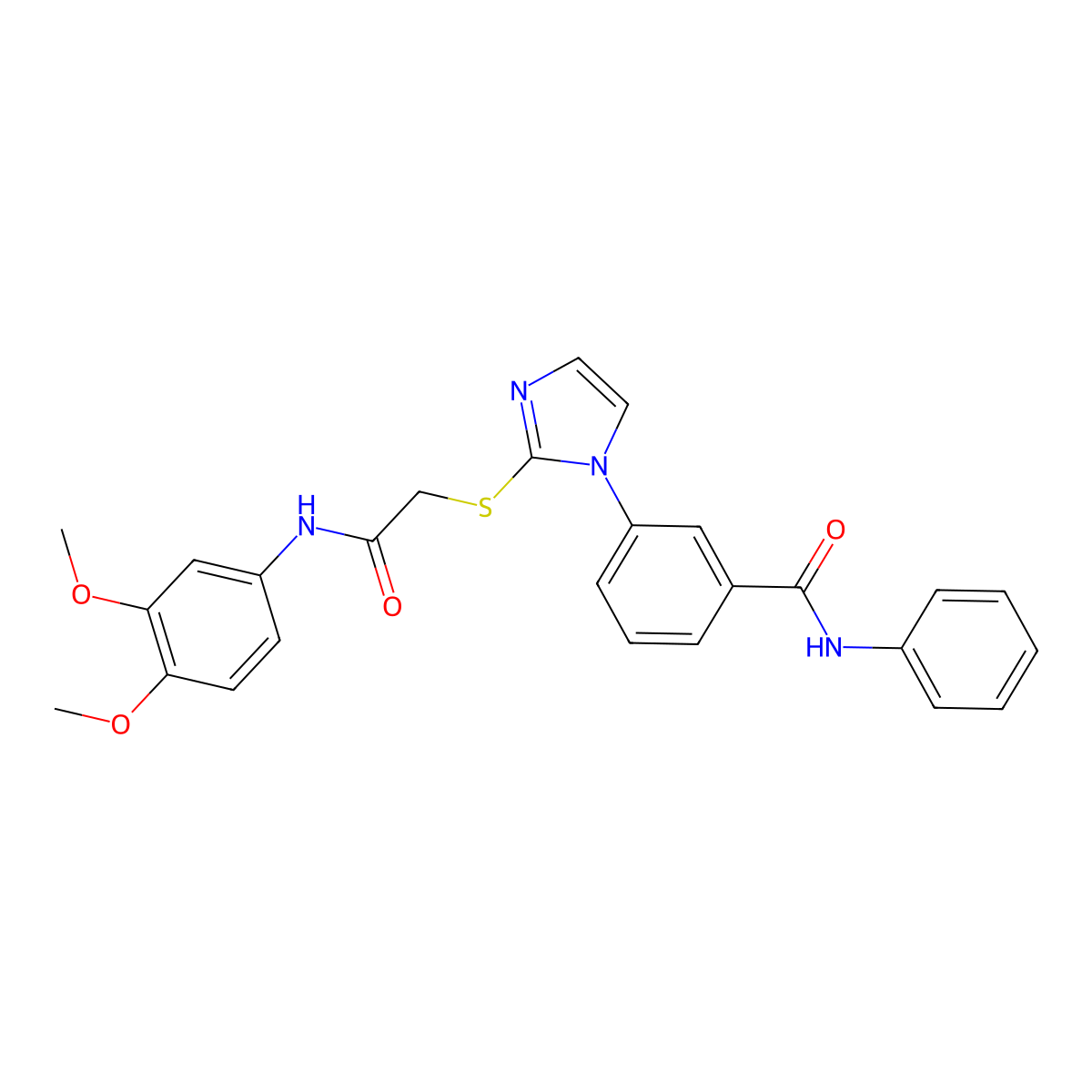 3-[2-({[(3,4-dimethoxyphenyl)carbamoyl]methyl}sulfanyl)-1H-imidazol-1-yl]-N-phenylbenzamide molecular structure, CAS 1115565-39-3