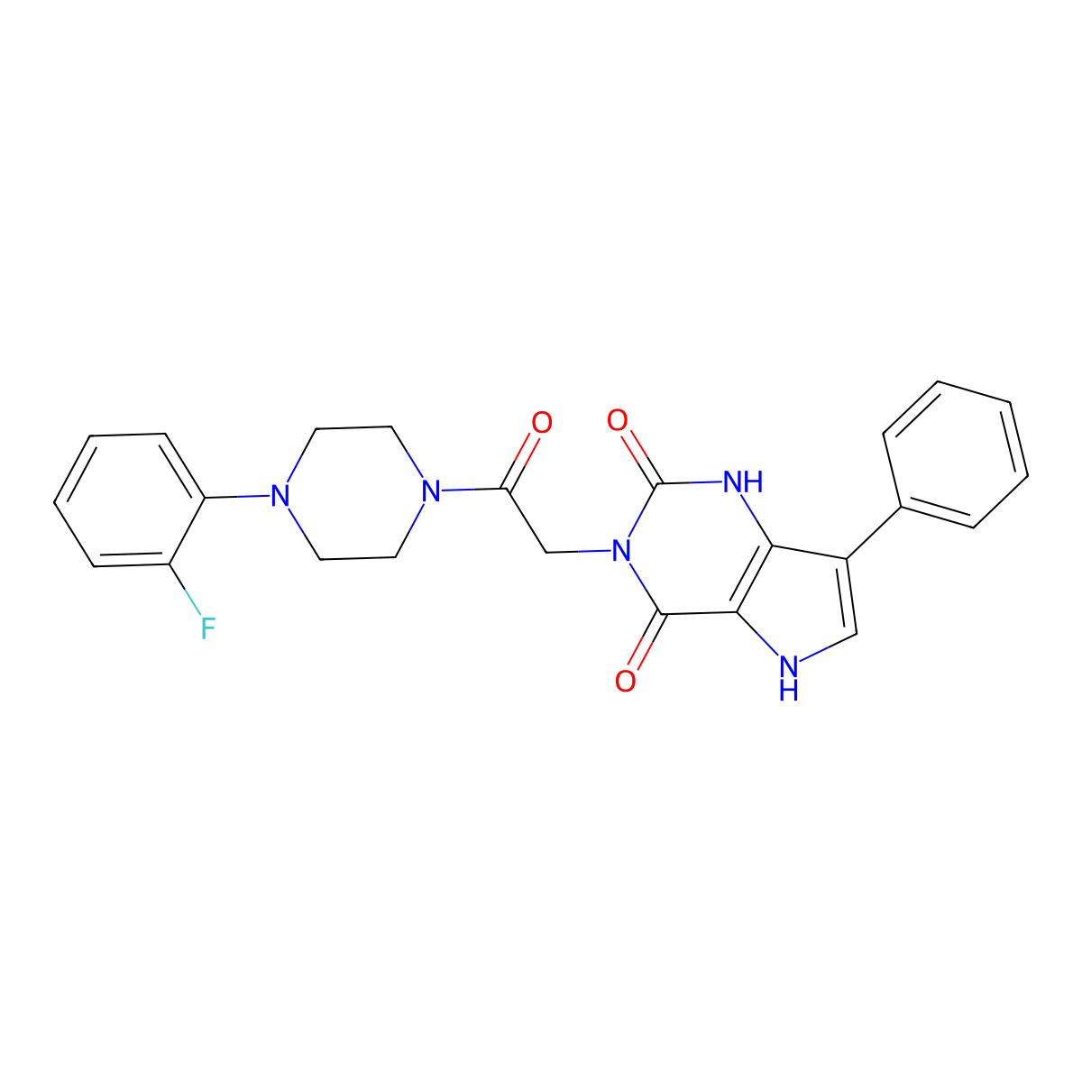 3-(2-(4-(2-fluorophenyl)piperazin-1-yl)-2-oxoethyl)-7-phenyl-1H-pyrrolo[3,2-d]pyrimidine-2,4(3H,5H)-dione molecular structure, CAS 1115565-64-4