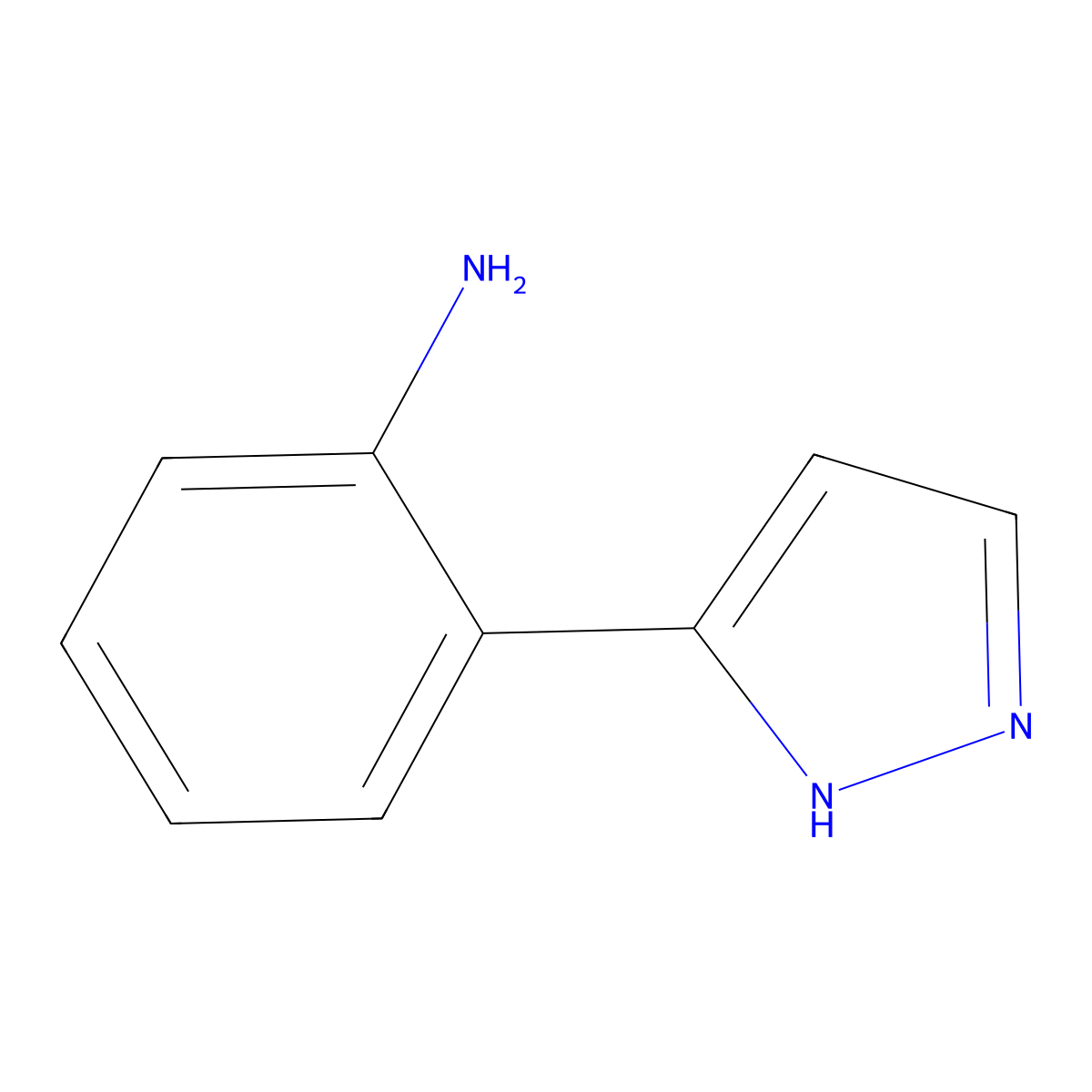 2-(1H-Pyrazol-5-yl)aniline molecular structure, CAS 111562-32-4