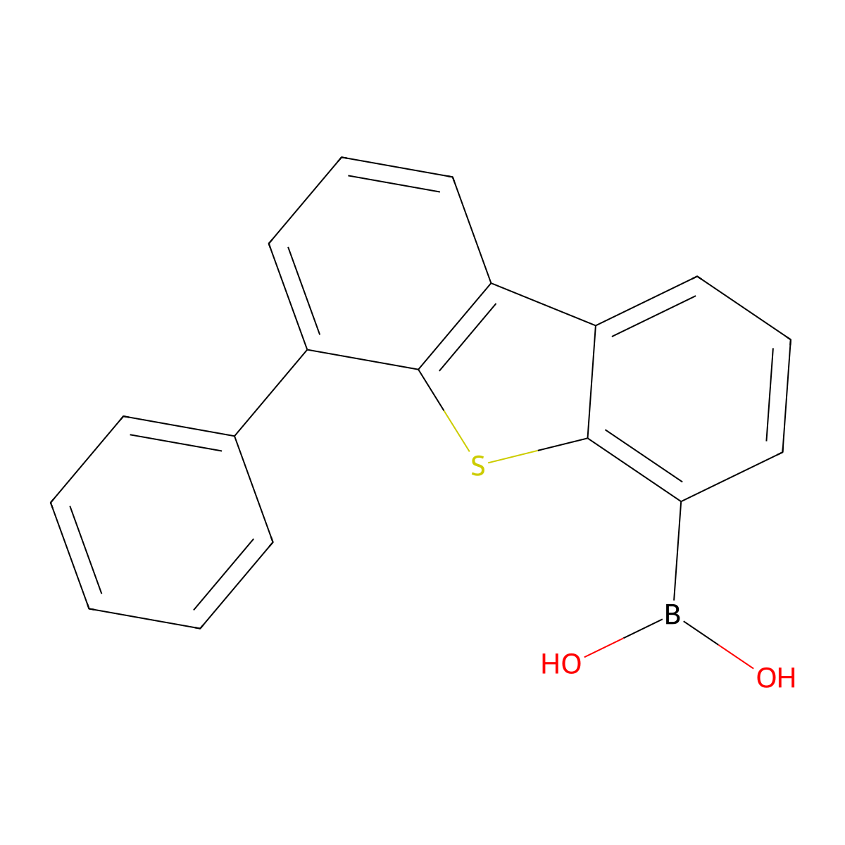 (6-Phenyldibenzo[b,d]thiophen-4-yl)boronic acid molecular structure, CAS 1115640-18-0