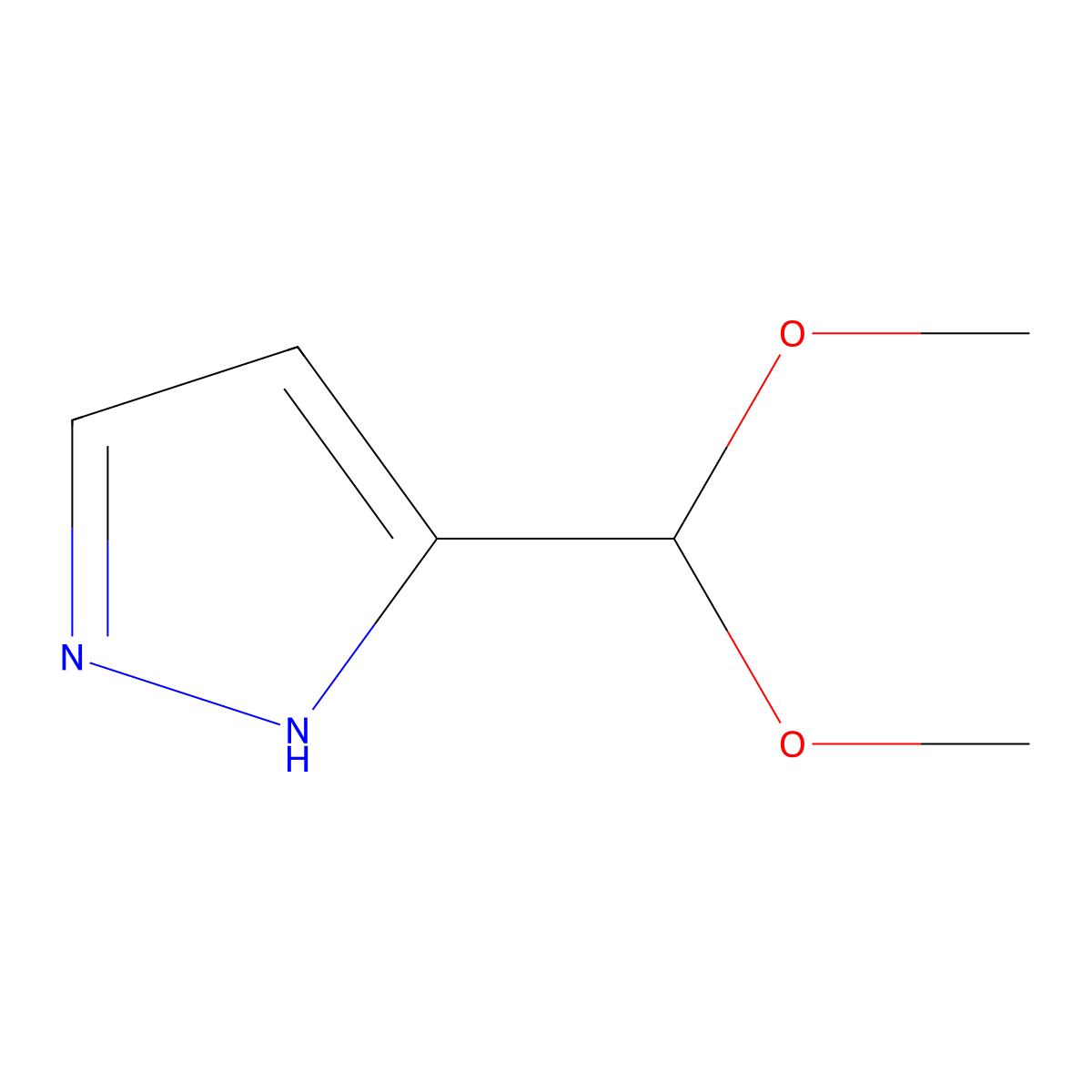 5-(dimethoxymethyl)-1H-pyrazole molecular structure, CAS 111573-59-2