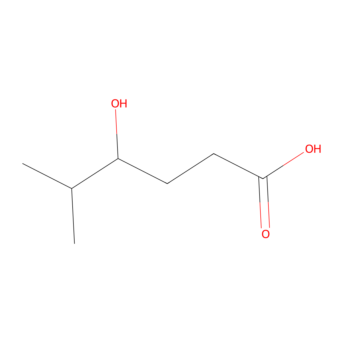 4-Hydroxy-5-methylhexanoic acid molecular structure, CAS 111581-83-0