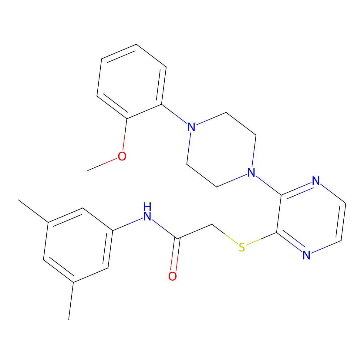 N-(3,5-dimethylphenyl)-2-({3-[4-(2-methoxyphenyl)piperazin-1-yl]pyrazin-2-yl}sulfanyl)acetamide molecular structure, CAS 1115867-05-4