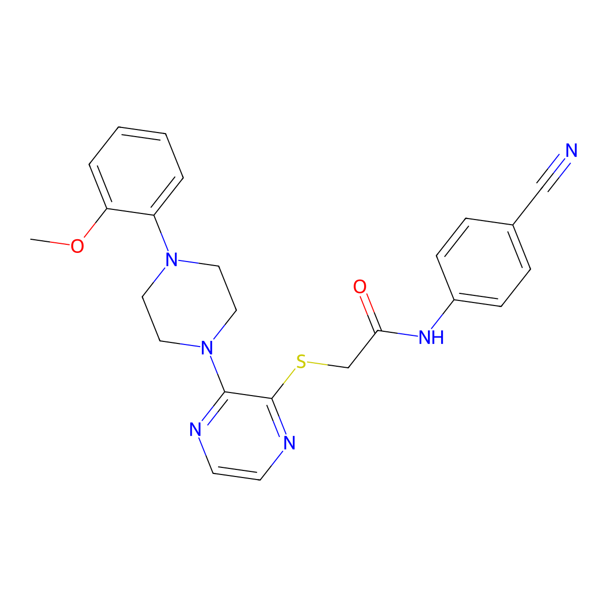 N-(4-cyanophenyl)-2-({3-[4-(2-methoxyphenyl)piperazin-1-yl]pyrazin-2-yl}sulfanyl)acetamide molecular structure, CAS 1115867-12-3