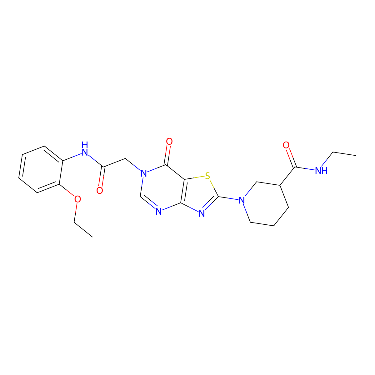 1-(6-{[(2-ethoxyphenyl)carbamoyl]methyl}-7-oxo-6H,7H-[1,3]thiazolo[4,5-d]pyrimidin-2-yl)-N-ethylpiperidine-3-carboxamide molecular structure, CAS 1115868-25-1