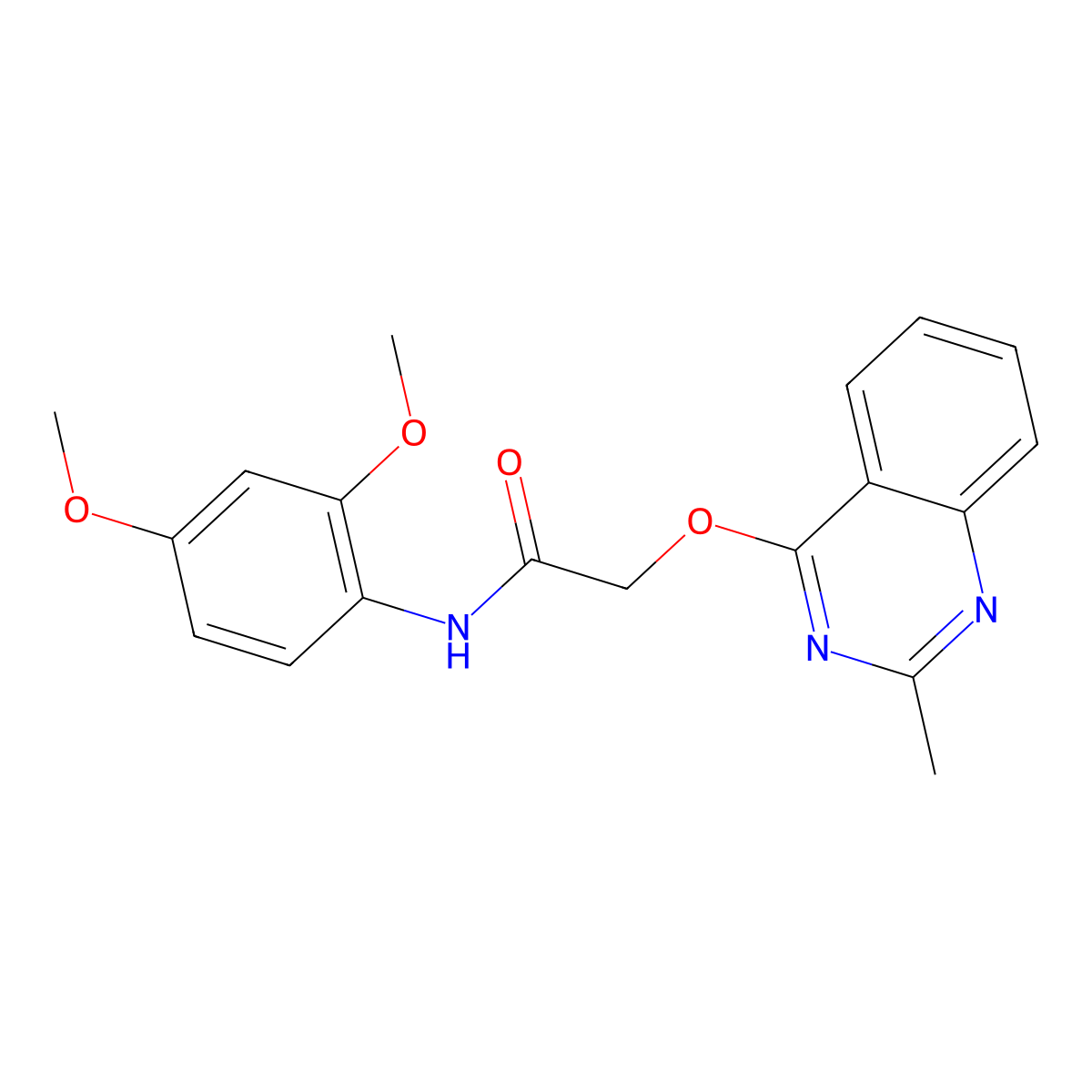 N-(2,4-dimethoxyphenyl)-2-(2-methylquinazolin-4-yl)oxyacetamide molecular structure, CAS 1115871-29-8