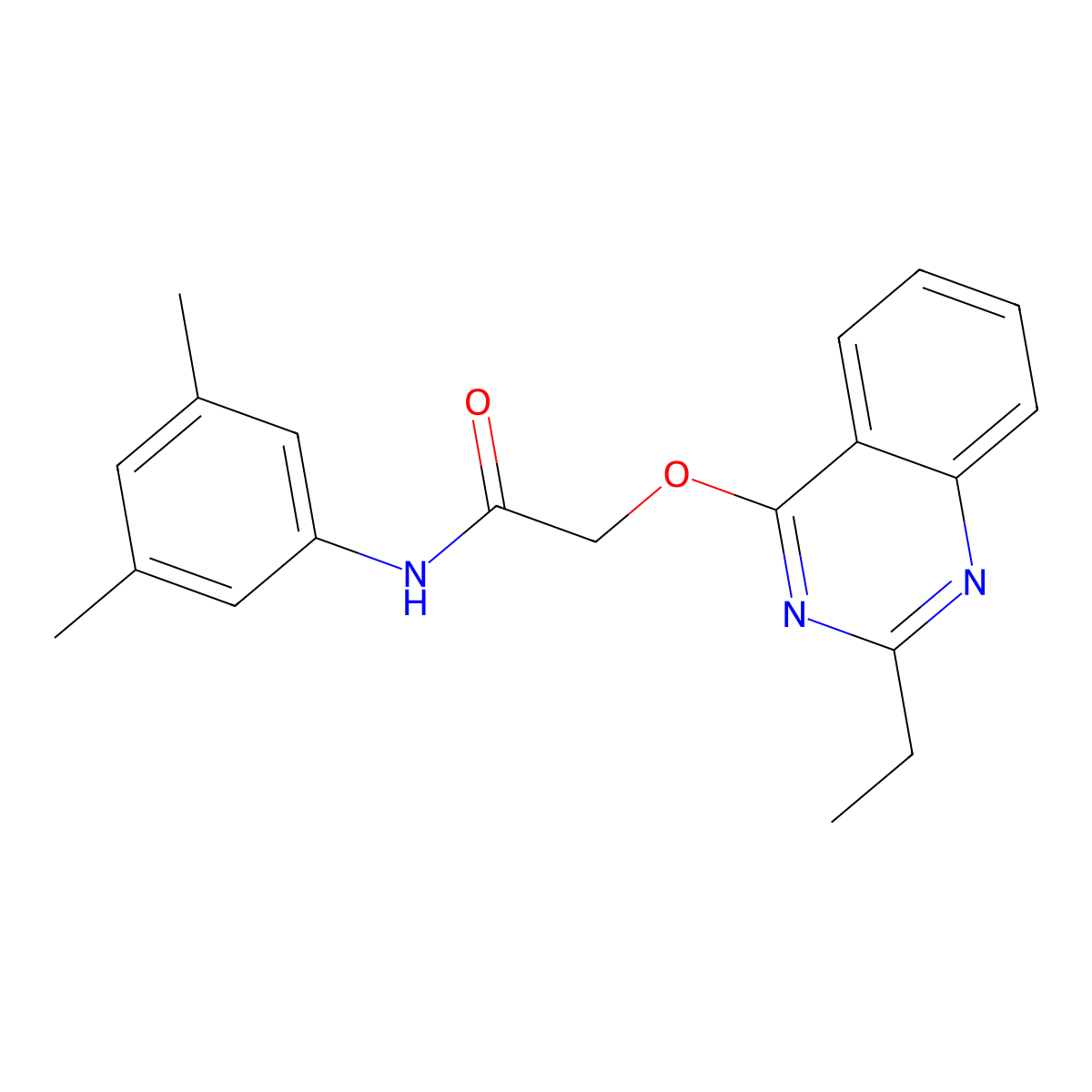 N-(3,5-dimethylphenyl)-2-[(2-ethylquinazolin-4-yl)oxy]acetamide molecular structure, CAS 1115871-35-6
