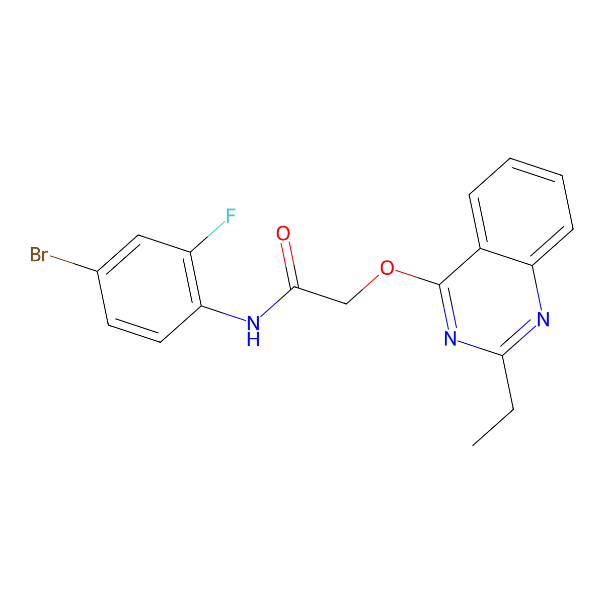 N-(4-bromo-2-fluorophenyl)-2-[(2-ethylquinazolin-4-yl)oxy]acetamide molecular structure, CAS 1115871-42-5