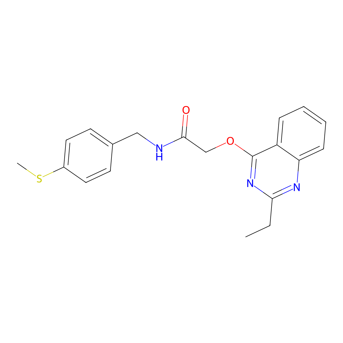 2-[(2-ethylquinazolin-4-yl)oxy]-N-{[4-(methylsulfanyl)phenyl]methyl}acetamide molecular structure, CAS 1115871-44-7