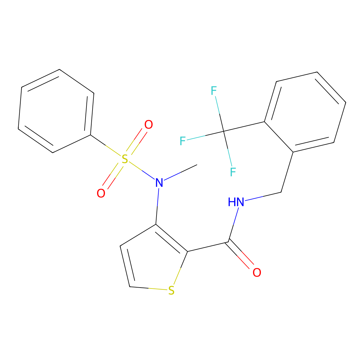 3-(N-methylbenzenesulfonamido)-N-{[2-(trifluoromethyl)phenyl]methyl}thiophene-2-carboxamide molecular structure, CAS 1115871-49-2
