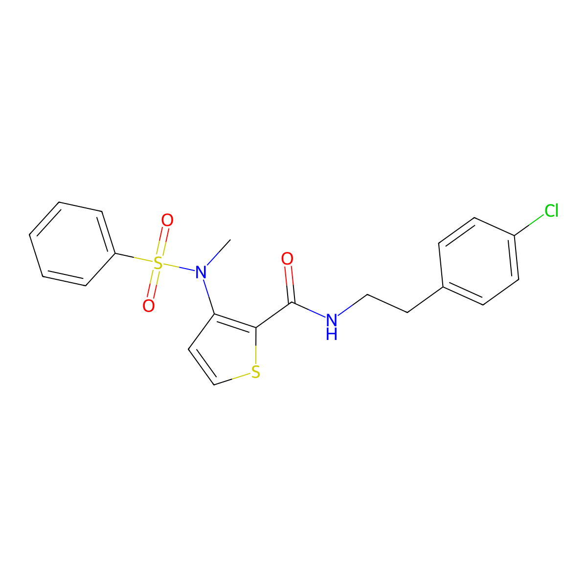 N-[2-(4-chlorophenyl)ethyl]-3-(N-methylbenzenesulfonamido)thiophene-2-carboxamide molecular structure, CAS 1115871-50-5
