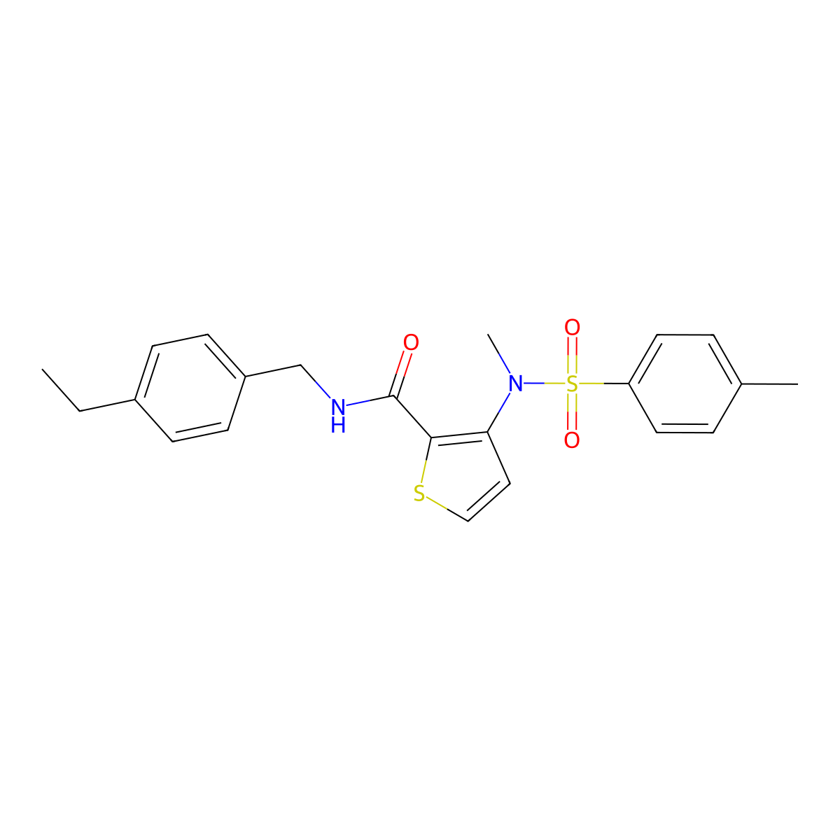 N-[(4-ethylphenyl)methyl]-3-(N-methyl4-methylbenzenesulfonamido)thiophene-2-carboxamide molecular structure, CAS 1115871-53-8