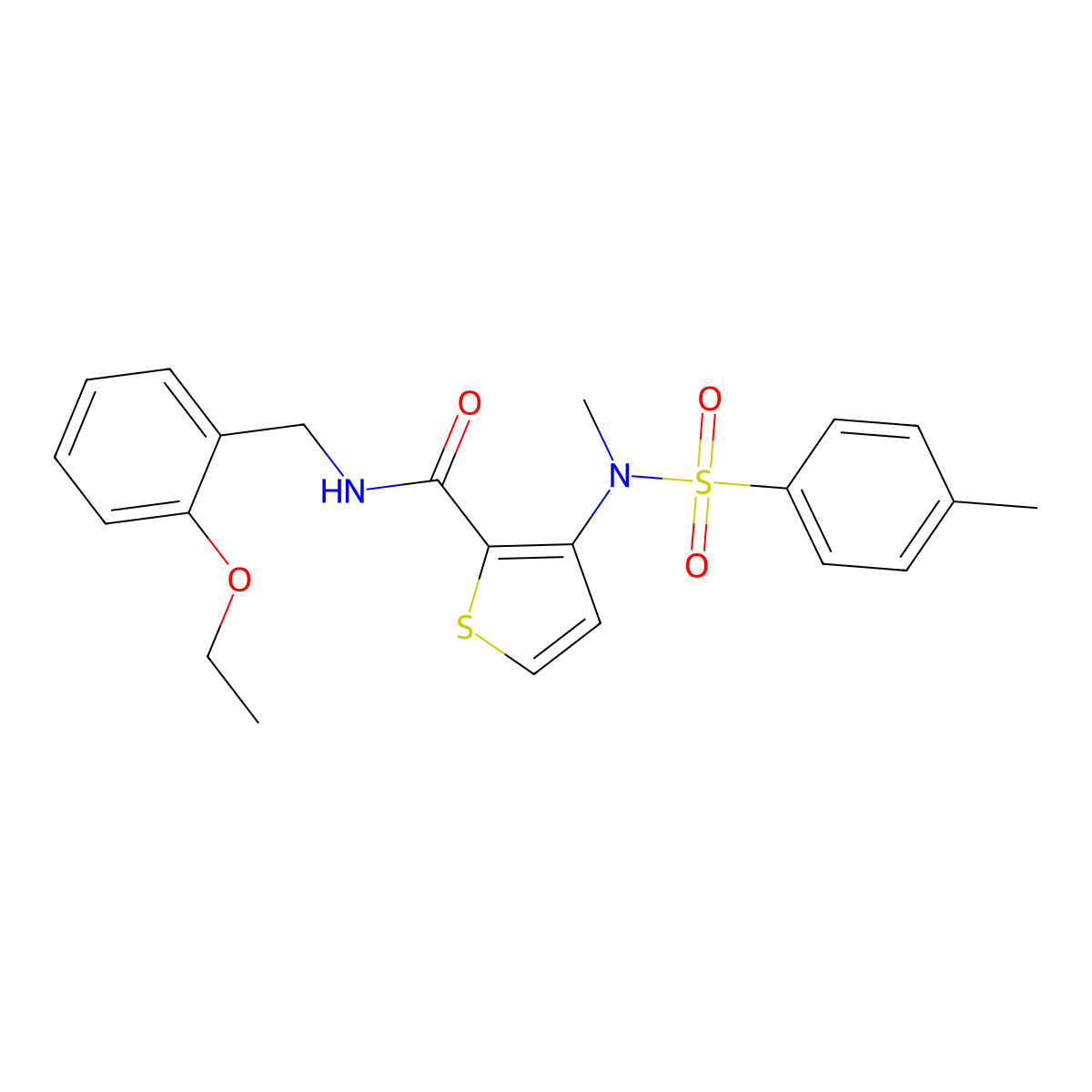 N-[(2-ethoxyphenyl)methyl]-3-(N-methyl4-methylbenzenesulfonamido)thiophene-2-carboxamide molecular structure, CAS 1115871-54-9