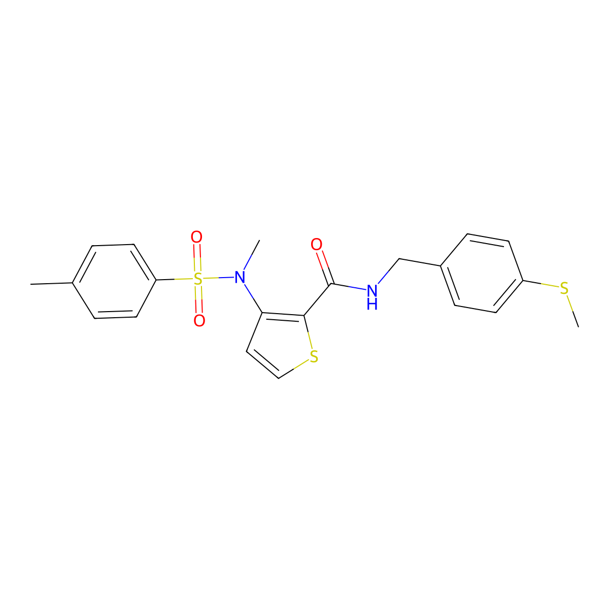 3-{methyl[(4-methylphenyl)sulfonyl]amino}-N-[4-(methylsulfanyl)benzyl]thiophene-2-carboxamide molecular structure, CAS 1115871-55-0