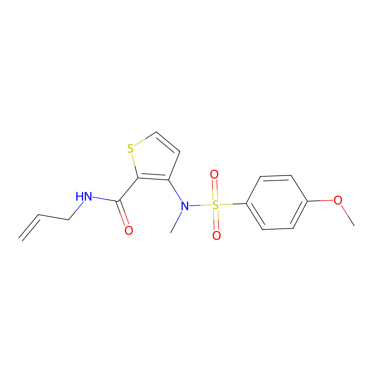 3-{[(4-methoxyphenyl)sulfonyl](methyl)amino}-N-(prop-2-en-1-yl)thiophene-2-carboxamide molecular structure, CAS 1115871-60-7