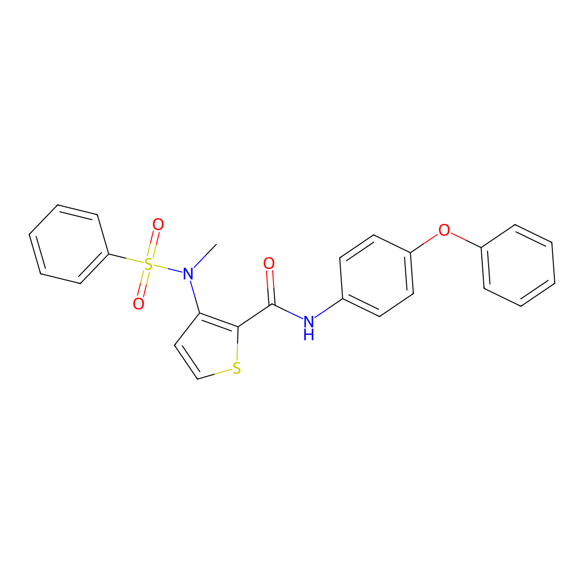 3-(N-methylphenylsulfonamido)-N-(4-phenoxyphenyl)thiophene-2-carboxamide molecular structure, CAS 1115871-71-0