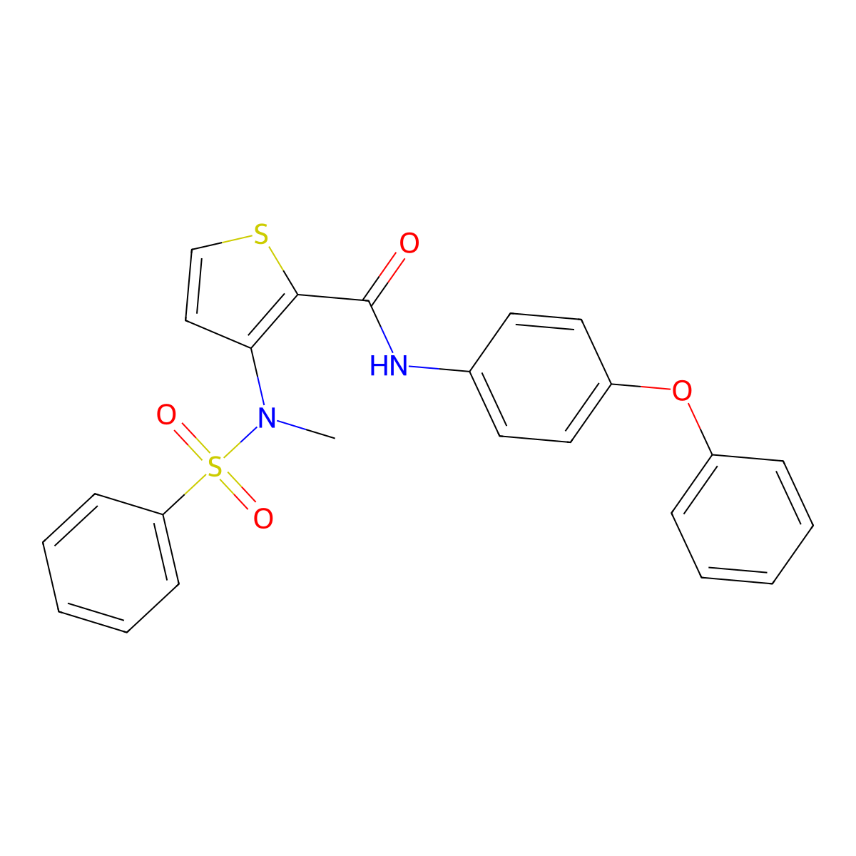 3-(N-methylphenylsulfonamido)-N-(4-phenoxyphenyl)thiophene-2-carboxamide molecular structure, CAS 1115871-71-0
