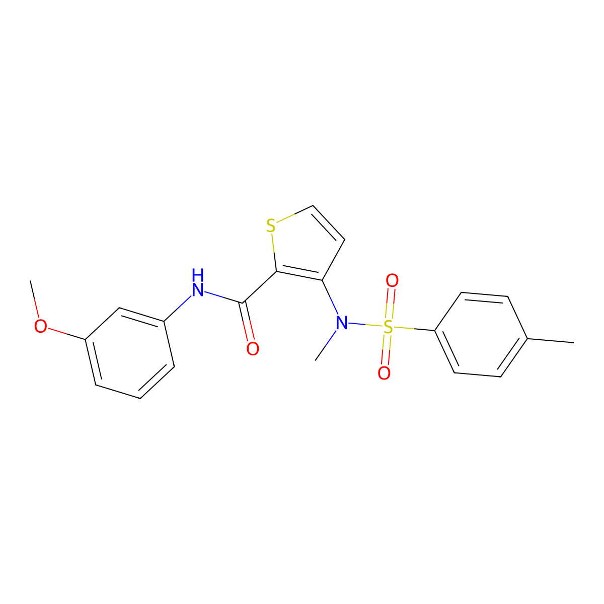 N-(3-methoxyphenyl)-3-(N-methyl4-methylbenzenesulfonamido)thiophene-2-carboxamide molecular structure, CAS 1115871-84-5