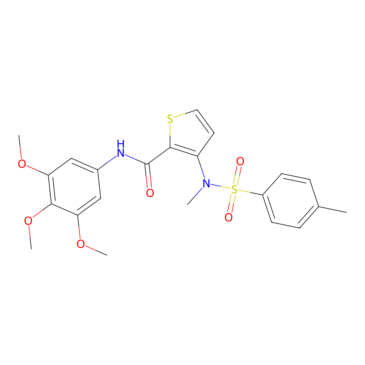 3-(N-methyl4-methylbenzenesulfonamido)-N-(3,4,5-trimethoxyphenyl)thiophene-2-carboxamide molecular structure, CAS 1115871-85-6
