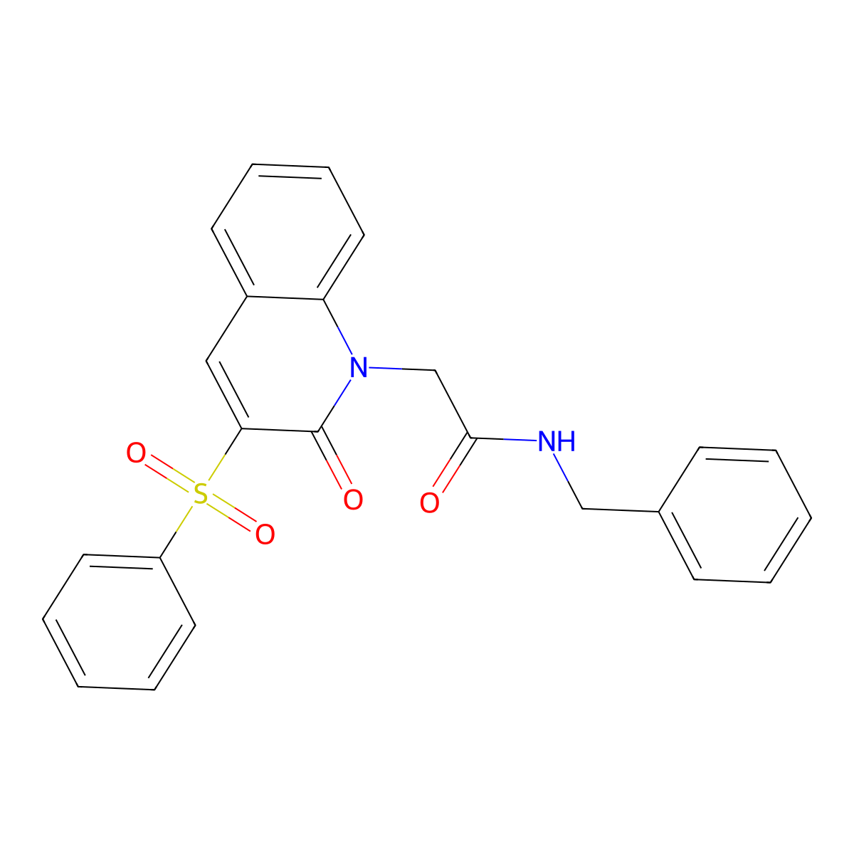 2-[3-(benzenesulfonyl)-2-oxo-1,2-dihydroquinolin-1-yl]-N-benzylacetamide molecular structure, CAS 1115876-56-6