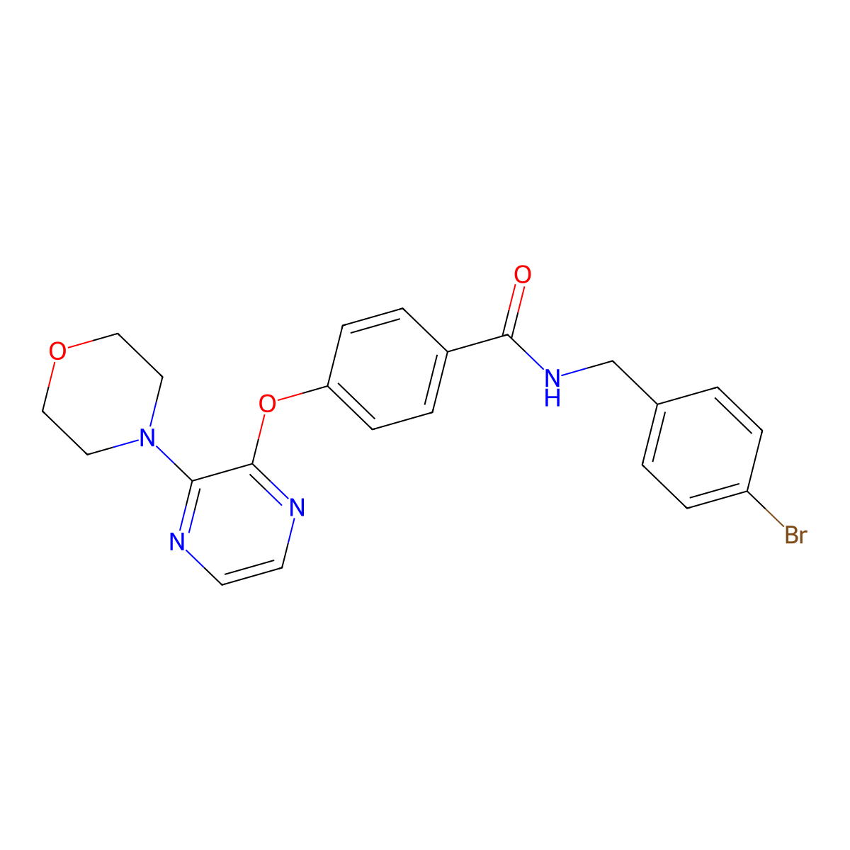 N-[(4-Bromophenyl)methyl]-4-{[3-(morpholin-4-YL)pyrazin-2-YL]oxy}benzamide molecular structure, CAS 1115876-83-9