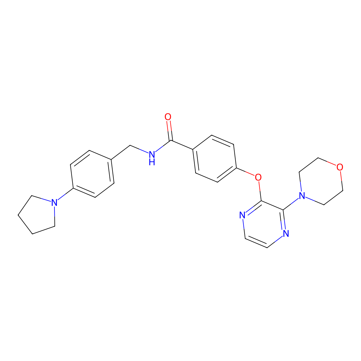 4-{[3-(Morpholin-4-YL)pyrazin-2-YL]oxy}-N-{[4-(pyrrolidin-1-YL)phenyl]methyl}benzamide molecular structure, CAS 1115876-86-2