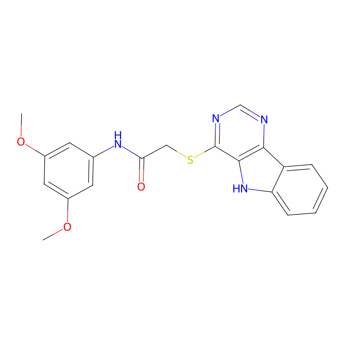 N-(3,5-dimethoxyphenyl)-2-{5H-pyrimido[5,4-b]indol-4-ylsulfanyl}acetamide molecular structure, CAS 1115880-00-6