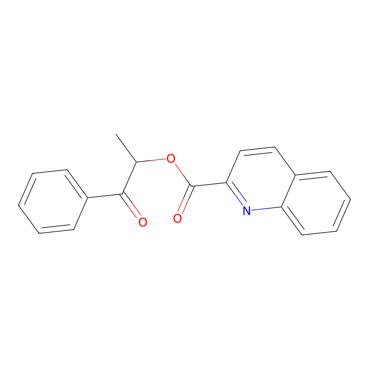 2-Quinolinecarboxylic acid (1-oxo-1-phenylpropan-2-yl) ester molecular structure, CAS 111589-00-5