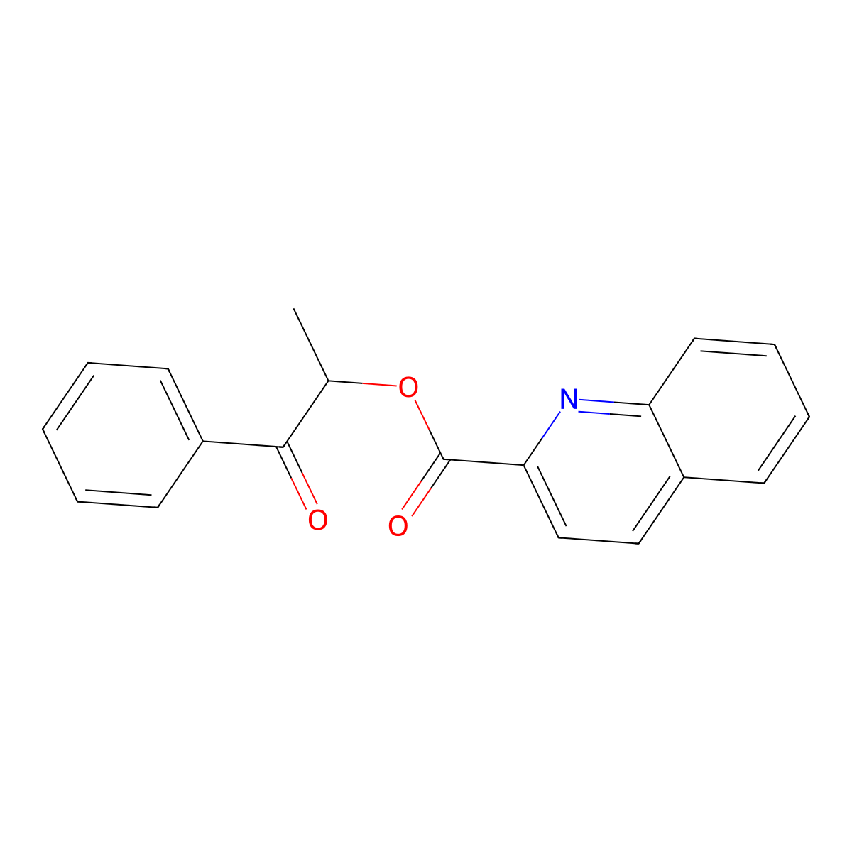2-Quinolinecarboxylic acid (1-oxo-1-phenylpropan-2-yl) ester molecular structure, CAS 111589-00-5