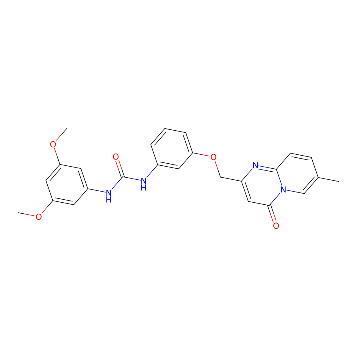 3-(3,5-Dimethoxyphenyl)-1-[3-({7-methyl-4-oxo-4H-pyrido[1,2-A]pyrimidin-2-YL}methoxy)phenyl]urea molecular structure, CAS 1115891-45-6