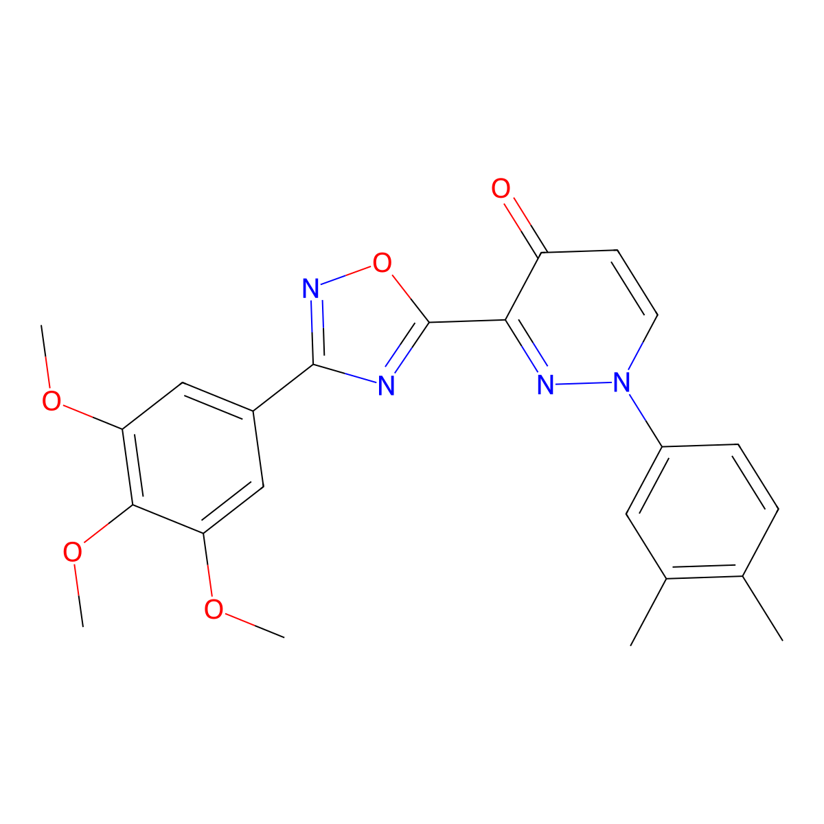 1-(3,4-dimethylphenyl)-3-(3-(3,4,5-trimethoxyphenyl)-1,2,4-oxadiazol-5-yl)pyridazin-4(1H)-one molecular structure, CAS 1115894-41-1