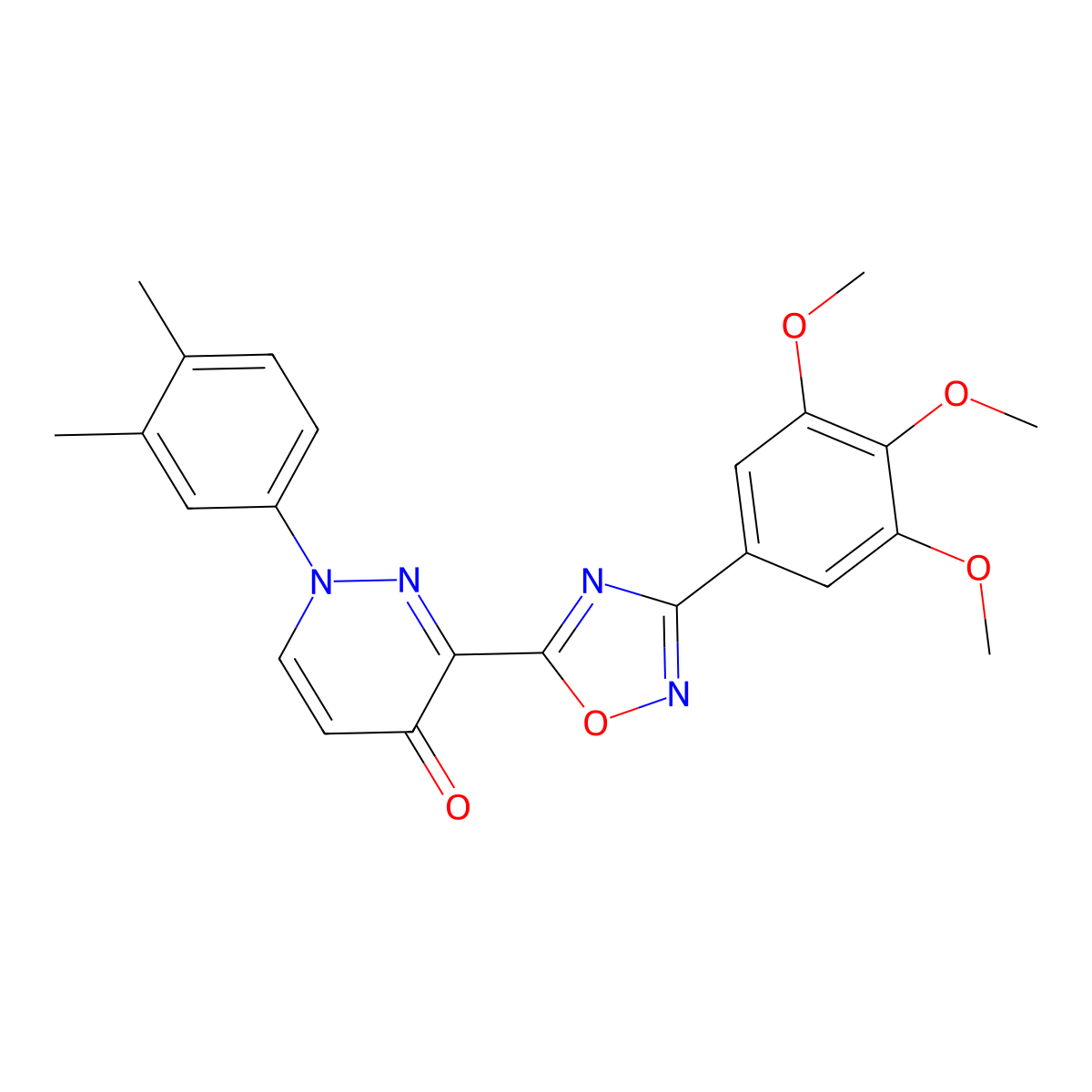 1-(3,4-dimethylphenyl)-3-(3-(3,4,5-trimethoxyphenyl)-1,2,4-oxadiazol-5-yl)pyridazin-4(1H)-one molecular structure, CAS 1115894-41-1